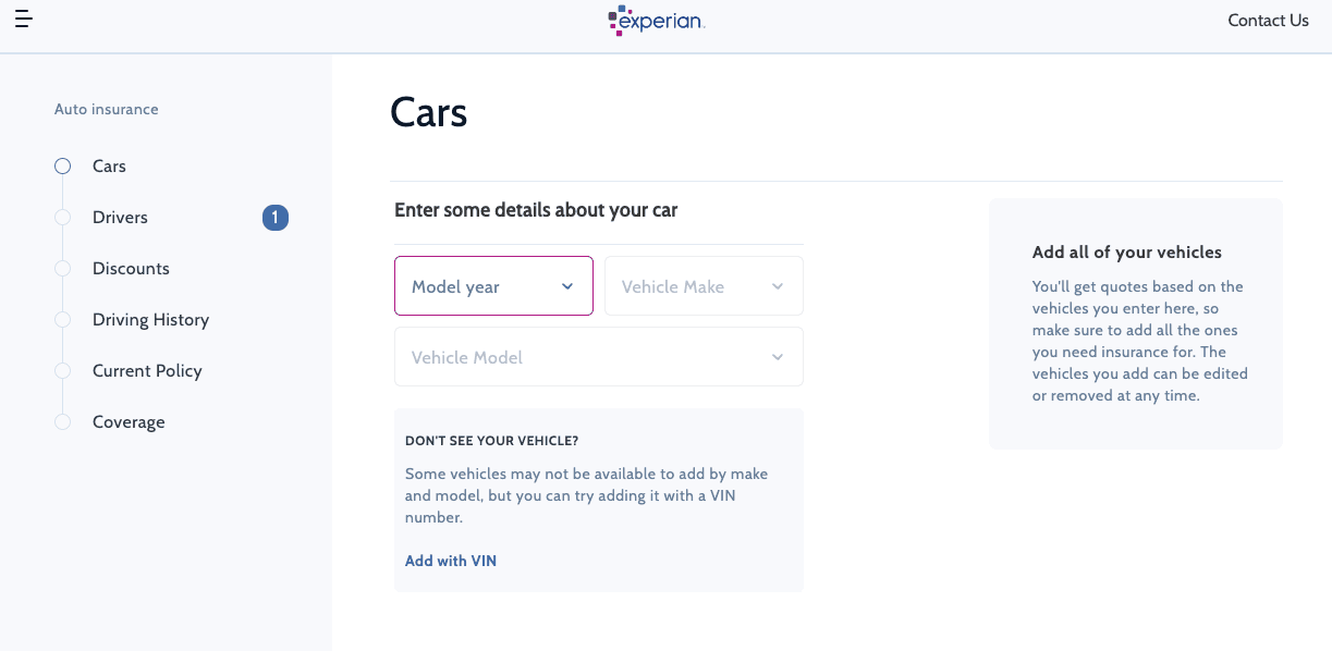 Experian Quotes Process