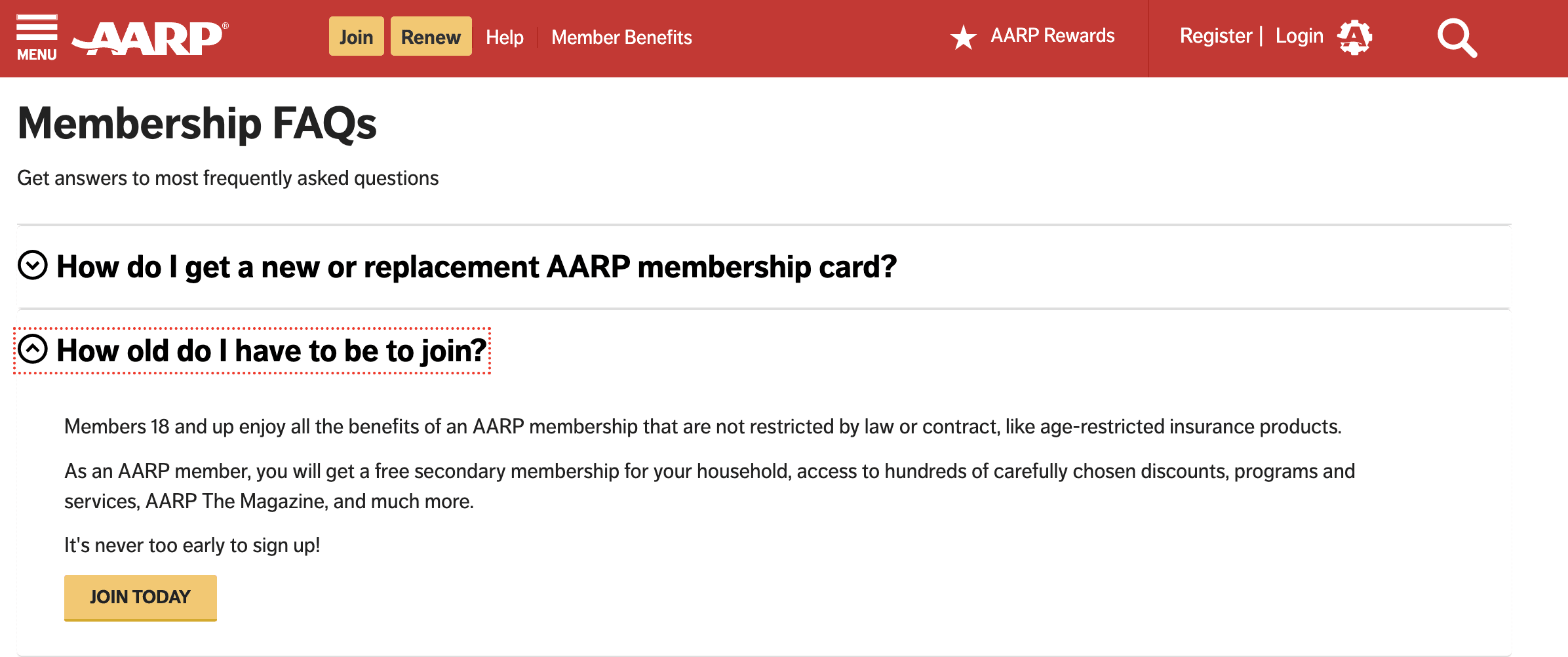 AARP Membership Eligibility