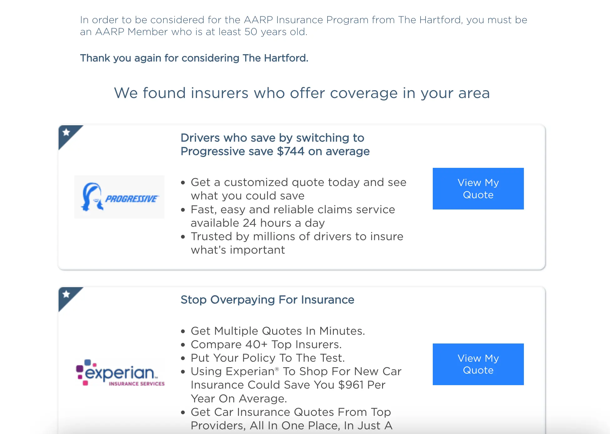 The Hartford Ineligibility