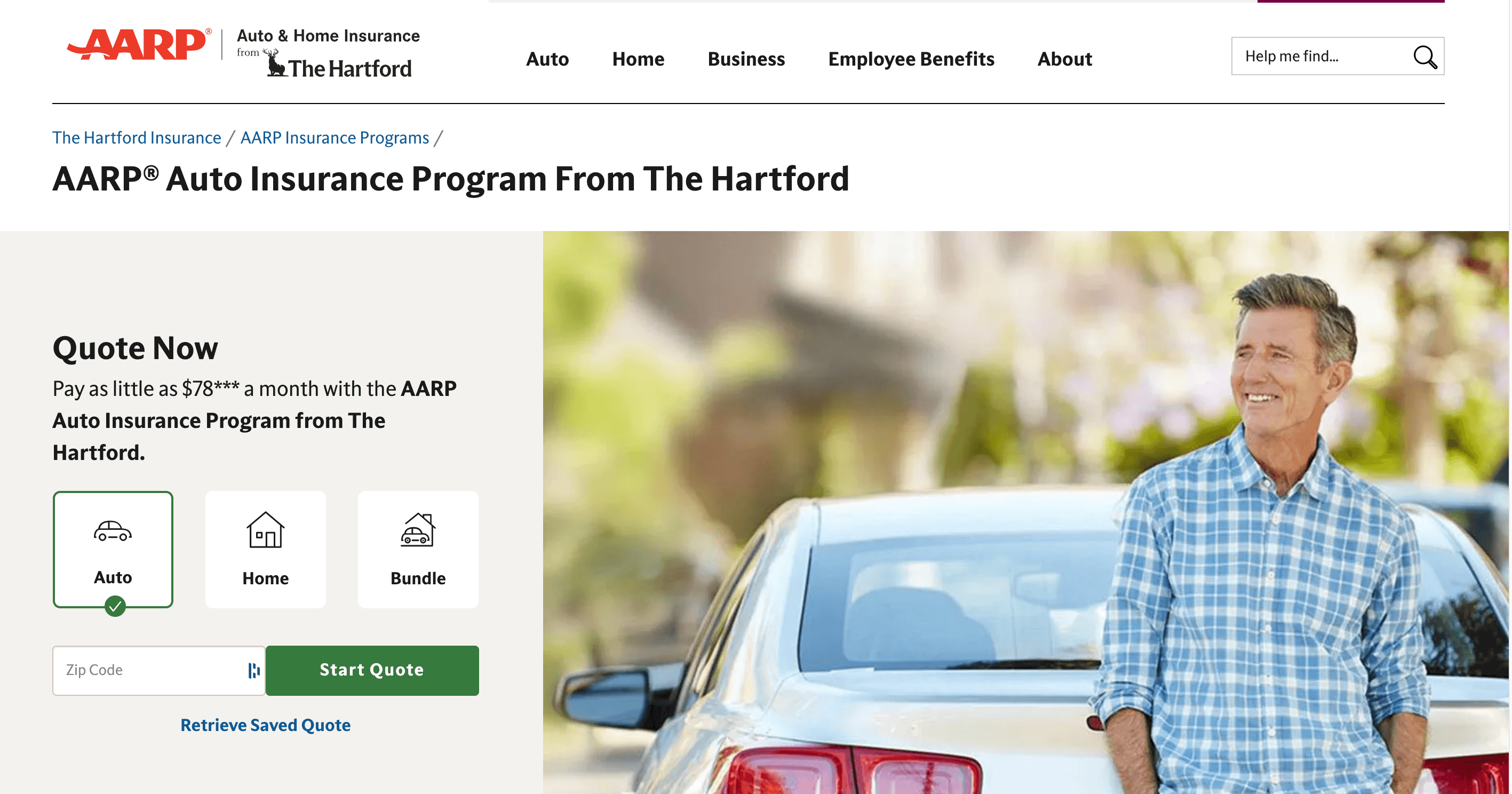 The Hartford AARP Quote Page