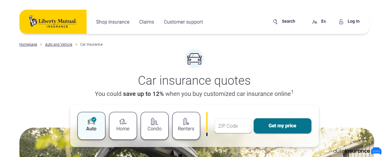 Liberty Mutual Interface