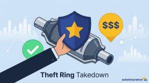 graphic of a police badge in front of a muffler