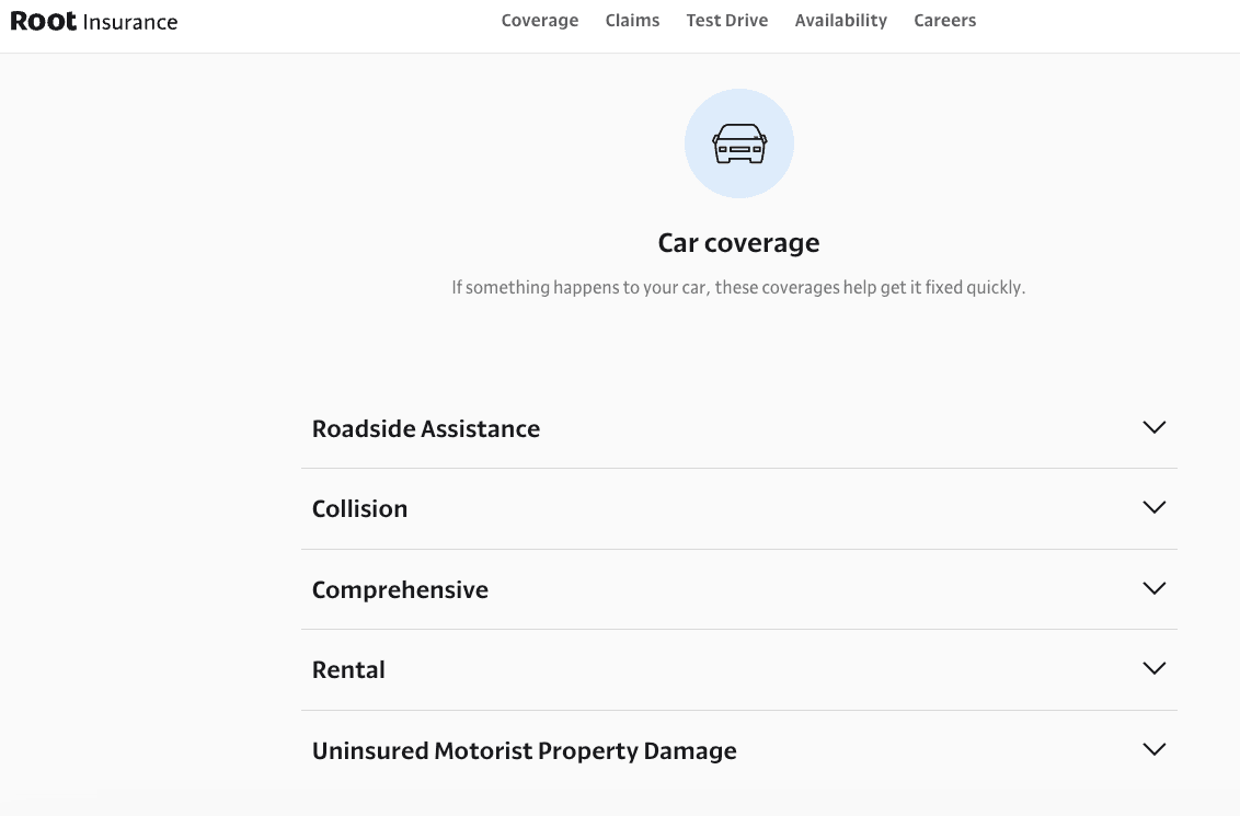 Root Car Insurance Coverages