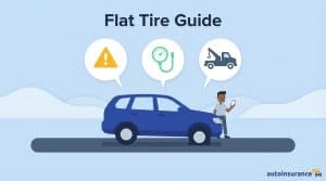 graphic of a car with a flat tire