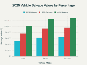 Vehicle Salvage Values bar graph