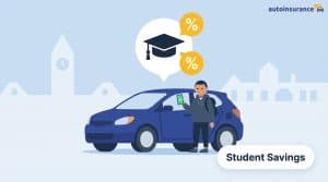 graphic of a car with a graduation hat above it